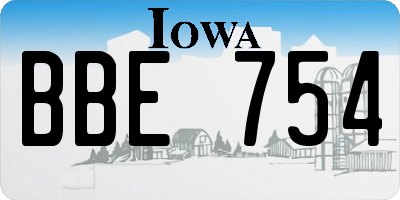 IA license plate BBE754