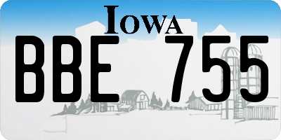 IA license plate BBE755