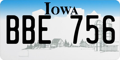 IA license plate BBE756