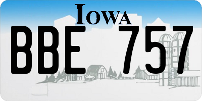 IA license plate BBE757