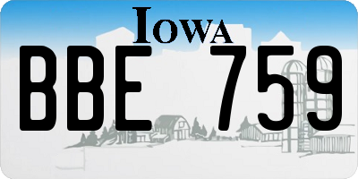 IA license plate BBE759