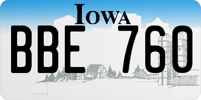 IA license plate BBE760
