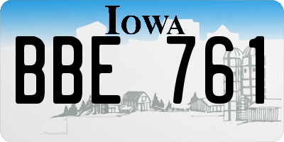 IA license plate BBE761