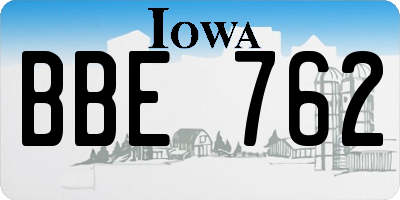 IA license plate BBE762