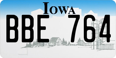 IA license plate BBE764