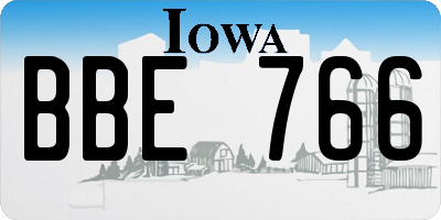 IA license plate BBE766