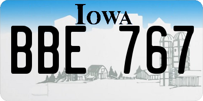 IA license plate BBE767