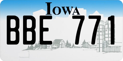 IA license plate BBE771
