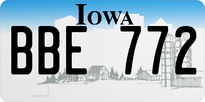 IA license plate BBE772