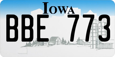 IA license plate BBE773