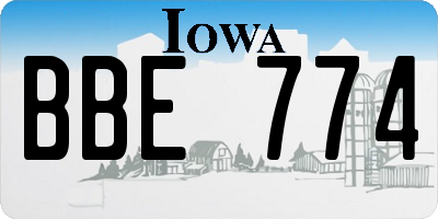 IA license plate BBE774