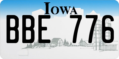 IA license plate BBE776