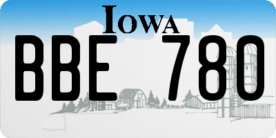 IA license plate BBE780