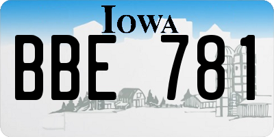 IA license plate BBE781