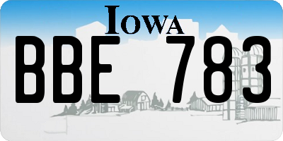IA license plate BBE783