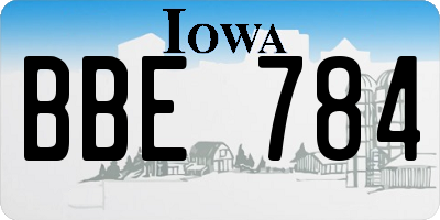 IA license plate BBE784