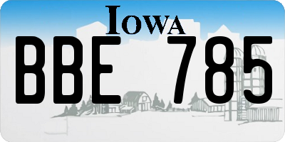IA license plate BBE785