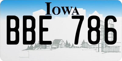IA license plate BBE786