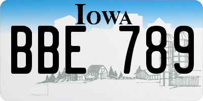 IA license plate BBE789