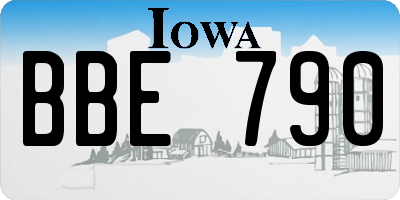 IA license plate BBE790