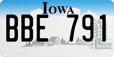 IA license plate BBE791