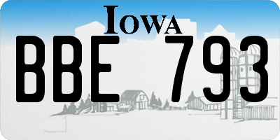 IA license plate BBE793