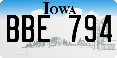 IA license plate BBE794