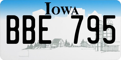 IA license plate BBE795