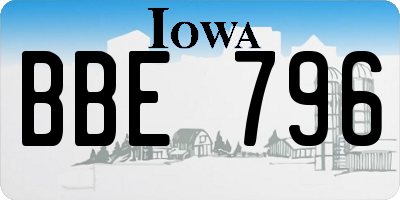 IA license plate BBE796