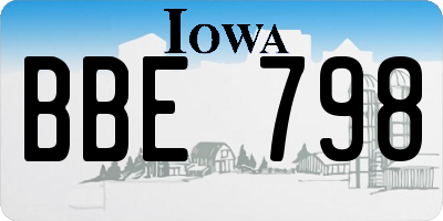 IA license plate BBE798