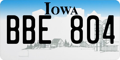 IA license plate BBE804