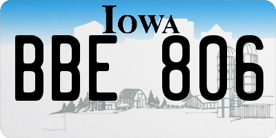 IA license plate BBE806