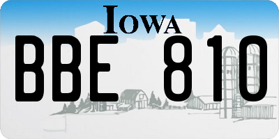 IA license plate BBE810