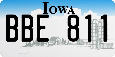 IA license plate BBE811