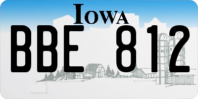 IA license plate BBE812