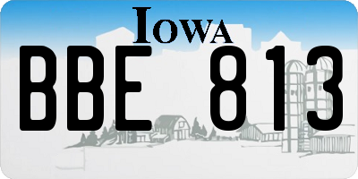 IA license plate BBE813