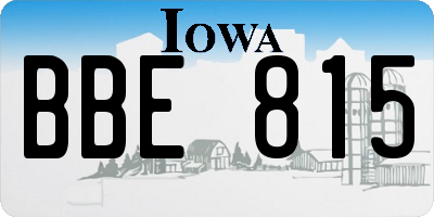 IA license plate BBE815