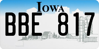 IA license plate BBE817