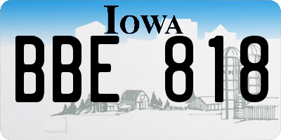 IA license plate BBE818