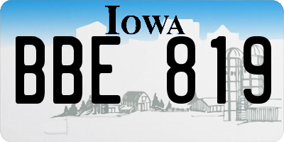 IA license plate BBE819