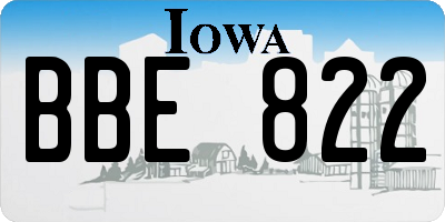 IA license plate BBE822