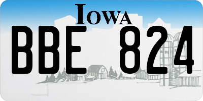 IA license plate BBE824
