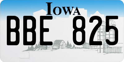 IA license plate BBE825