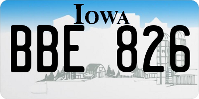 IA license plate BBE826