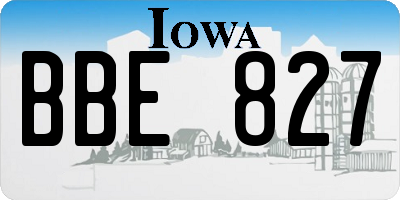 IA license plate BBE827