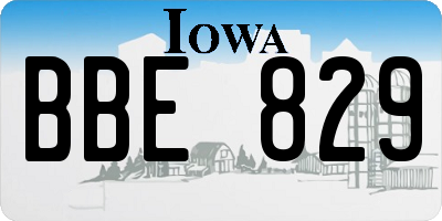 IA license plate BBE829