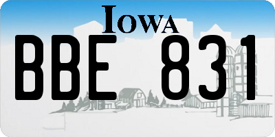 IA license plate BBE831