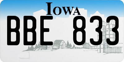 IA license plate BBE833