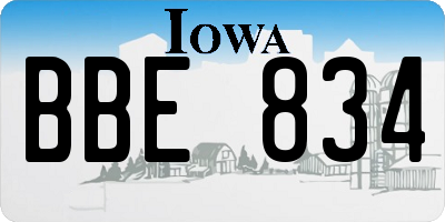 IA license plate BBE834