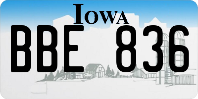 IA license plate BBE836